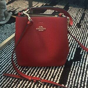 Coach Leather Bucket Crossbody Bag